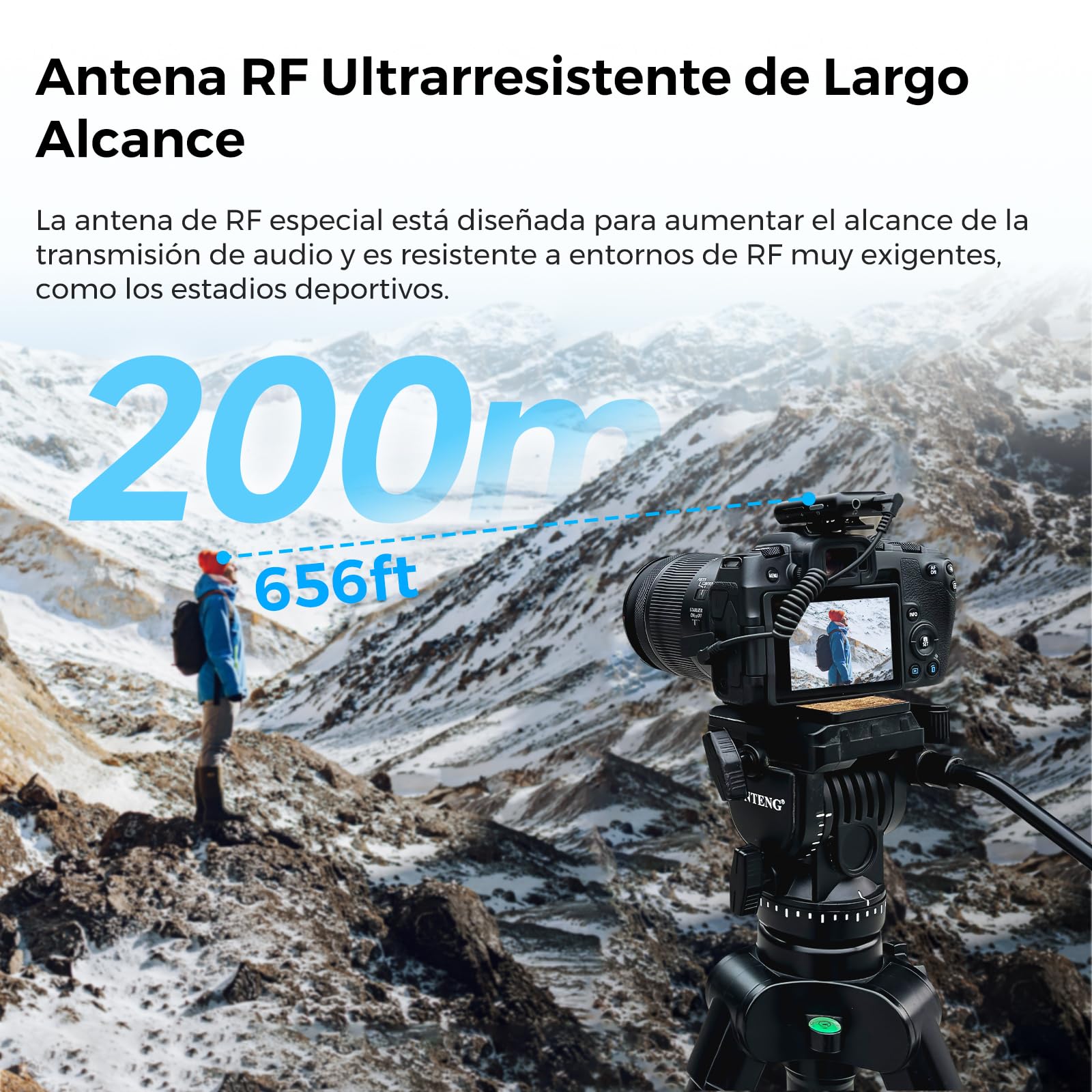 NearStream Micrófono Inalámbrico Profesional Omnidireccional para PC/iPhone/Android/Cámara,Microfono Inalambrico Solapa con Modo Silencio & Modo de Reducción de Ruido,Transmisión de Distancia 200m