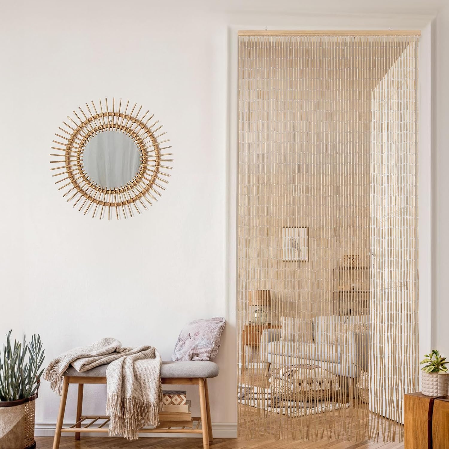 BECHAEO Handmade Bamboo Beaded Curtain for Doorway Lebanon Ubuy