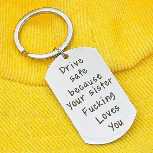 Miniatura 3 de Llavero con texto en inglés Drive Safe I Need You Here With Me, regalos para novio con texto en inglés "I Love You", regalo de cumpleaños para marido