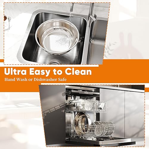 Miniatura 8 de Paquete de 4 platos redondos dorados para bufé, calentadores de alimentos de 5 cuartos de galón y servidor de alimentos fríos para fiestas, eventos