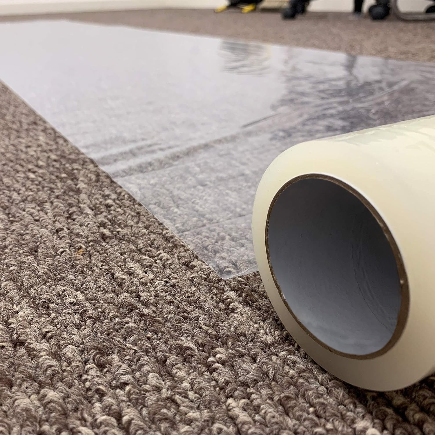 Rouleau de film de protection en plastique transparent autocollant pour tapis de voiture 90 microns 25 m