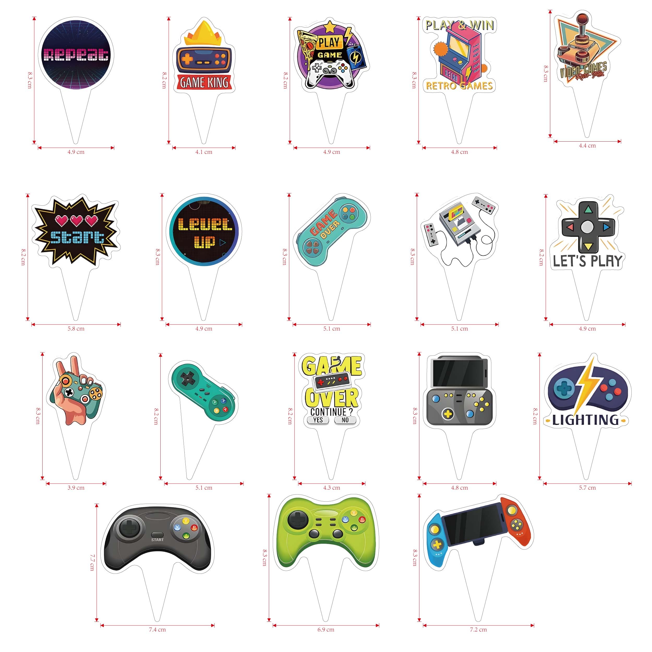 Lot De 36 Décorations De Cupcakes Sur Le Thème Du Jeu Vidéo