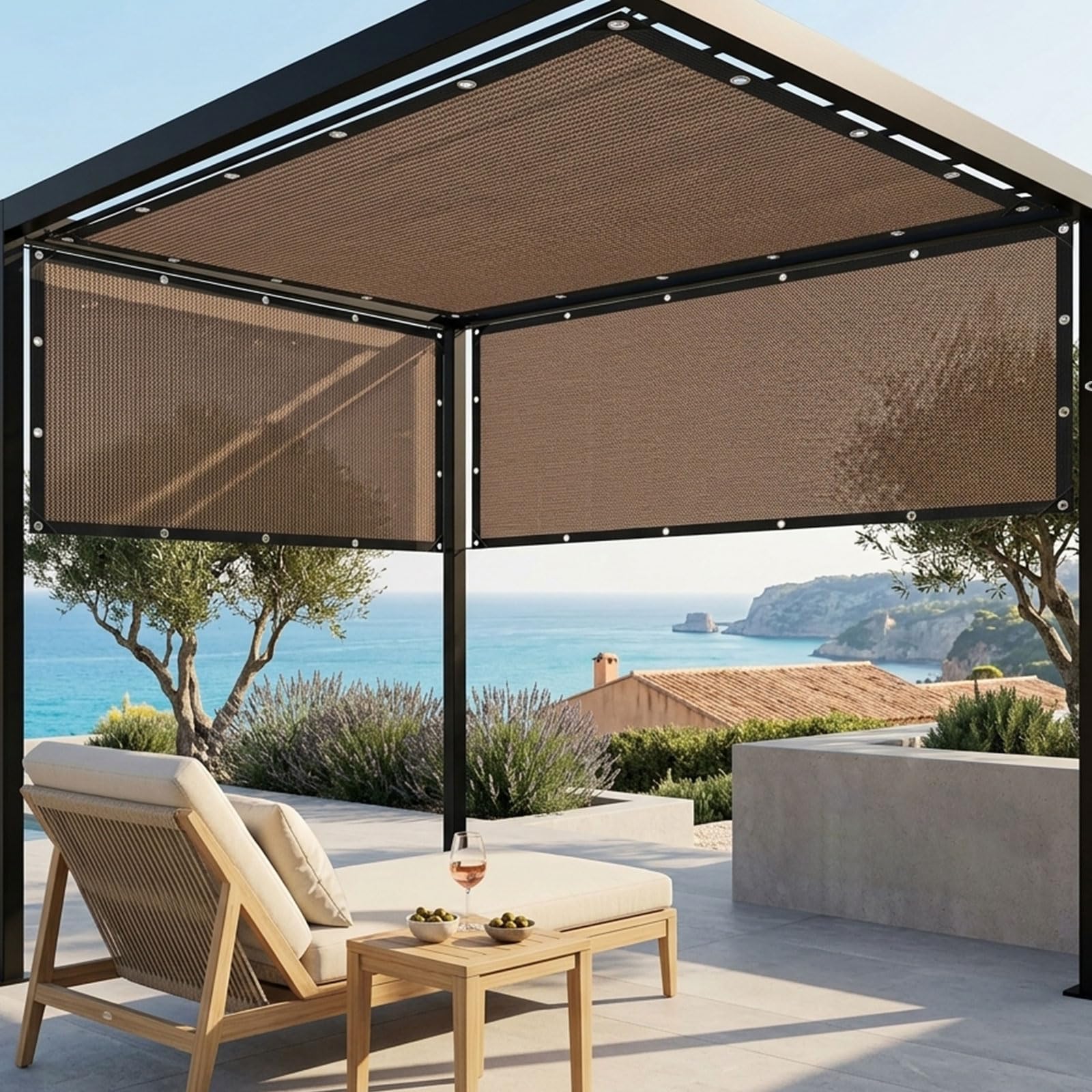 kogxscej Red de sombra con ojales, 80% de tasa de sombreado resistente a los rayos UV, transpirable, ligera y duradera, red de sombreado para invernadero, jardín, granero, exterior.