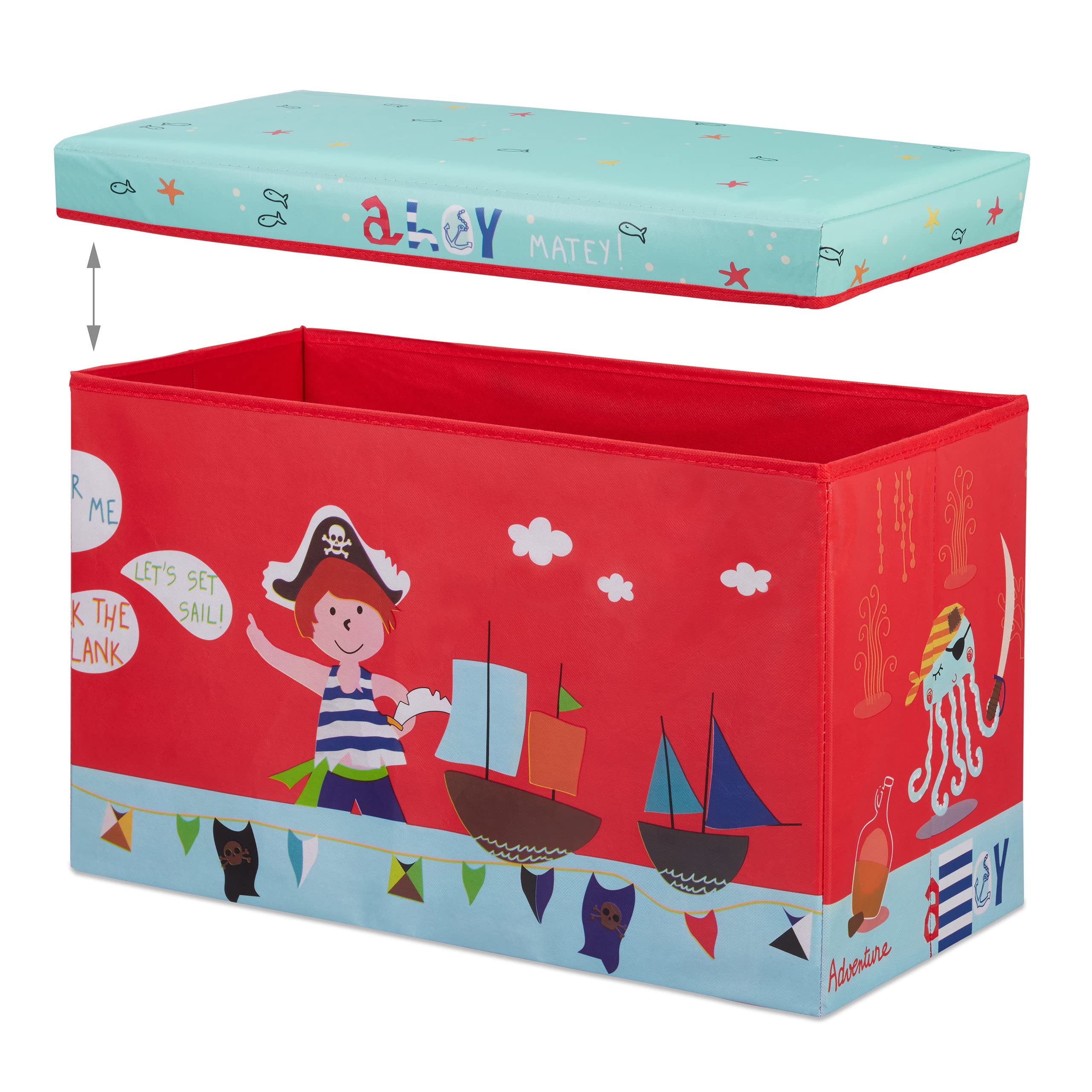 Relaxdays Coffre à Jouets Pliable Bus – Tabouret Rangement Enfant 37 L, Similicuir, Pouf Multifonction Jusqu’à 130 Kg – Motif Scolaire