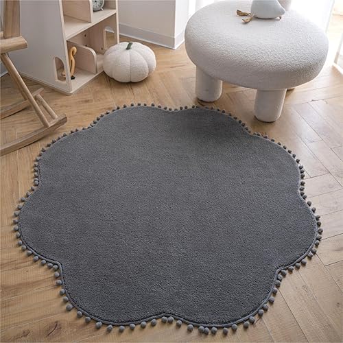 Miniatura 7 de STARUIA Alfombra de área suave para dormitorio, alfombra gris lavable de 5 x 7 pies para sala de estar, alfombra lanuda antideslizante para el