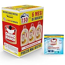 Omino Bianco – Detersivo Lavatrice Liquido, 150 Lavaggi, Rispetta Colori e Tessuti, Fresco Profumo con Essenza Cuore di Marsiglia, 2000 ml x 3 + Campione di Additivo Lavatrice Igienizzante Idrocaps