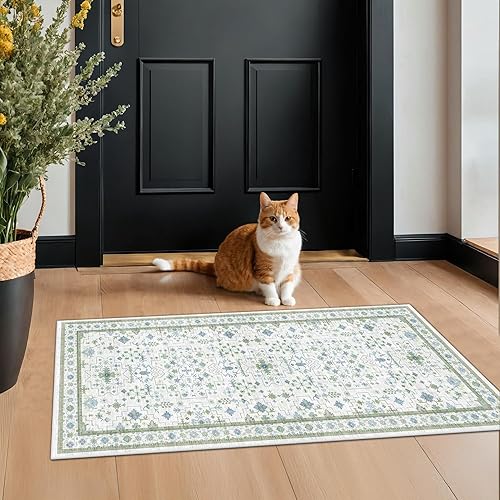 Miniatura 100 de Alfombra Boho Negra para Sala de Estar - Alfombra de Área Lavable de 10x14 Pies, Alfombras de Comedor para Debajo de la Mesa, Alfombra Suave de Pelo