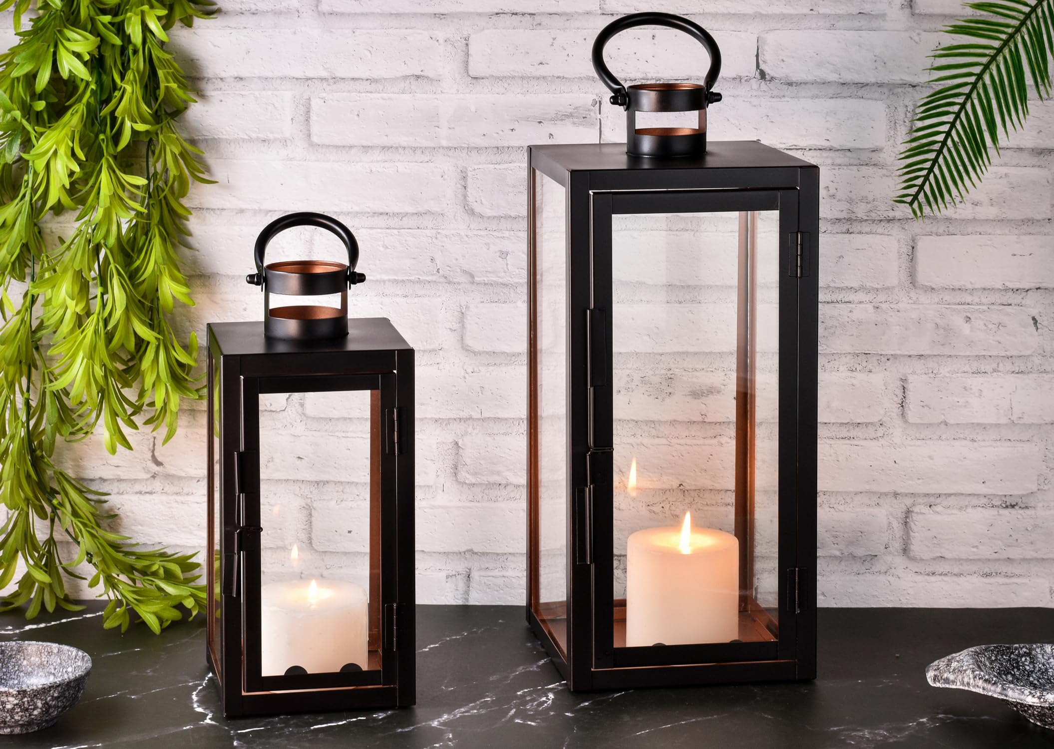 Marrakech Lot De 2 Lanternes De Jardin 41 Cm Et 30 Cm | Lanternes