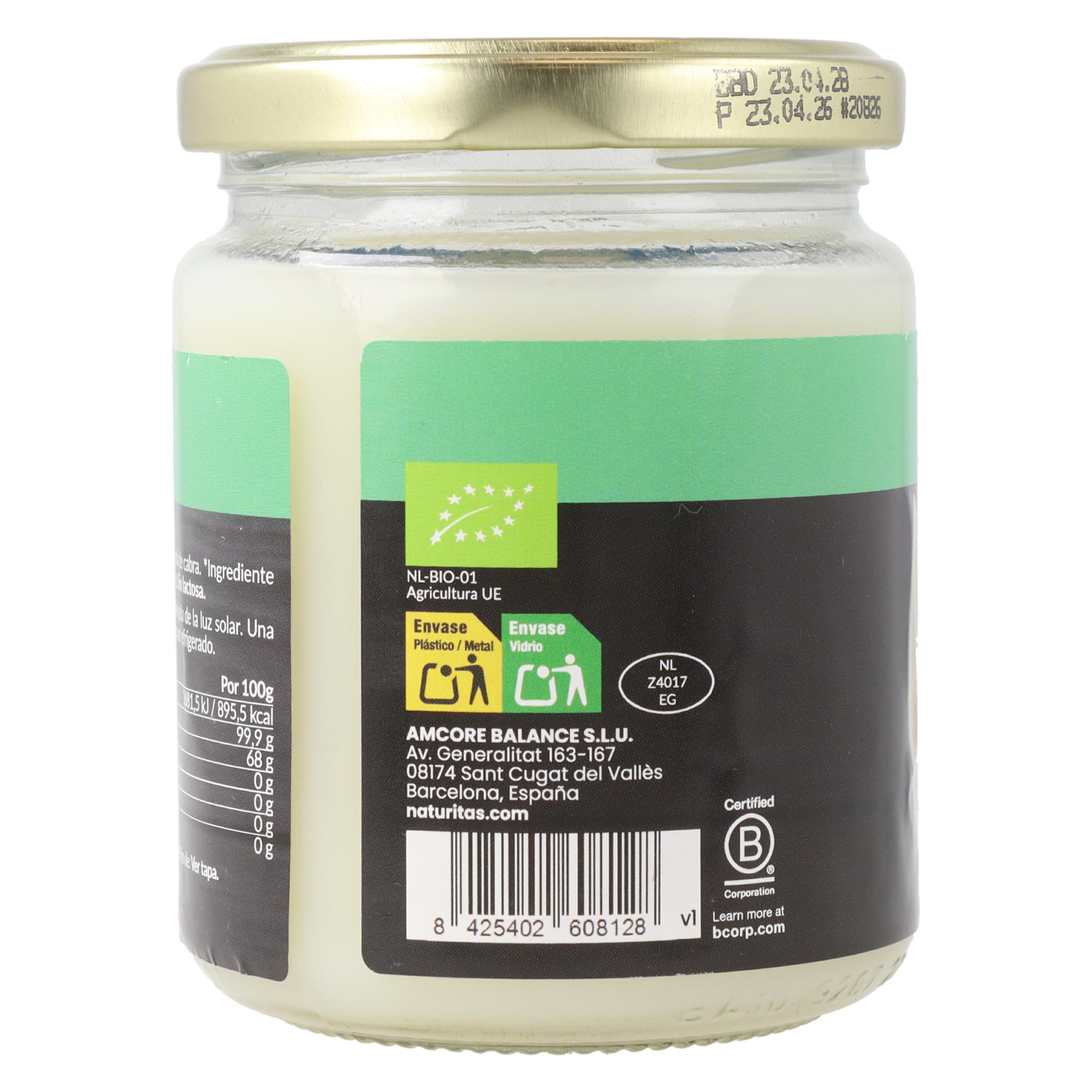 Ghee mantequilla clarificada de cabra BIO | 200 g | Naturitas Essentials | Ghee de cabra clarificado Bio | Sin lactosa ni caseína | Salsas