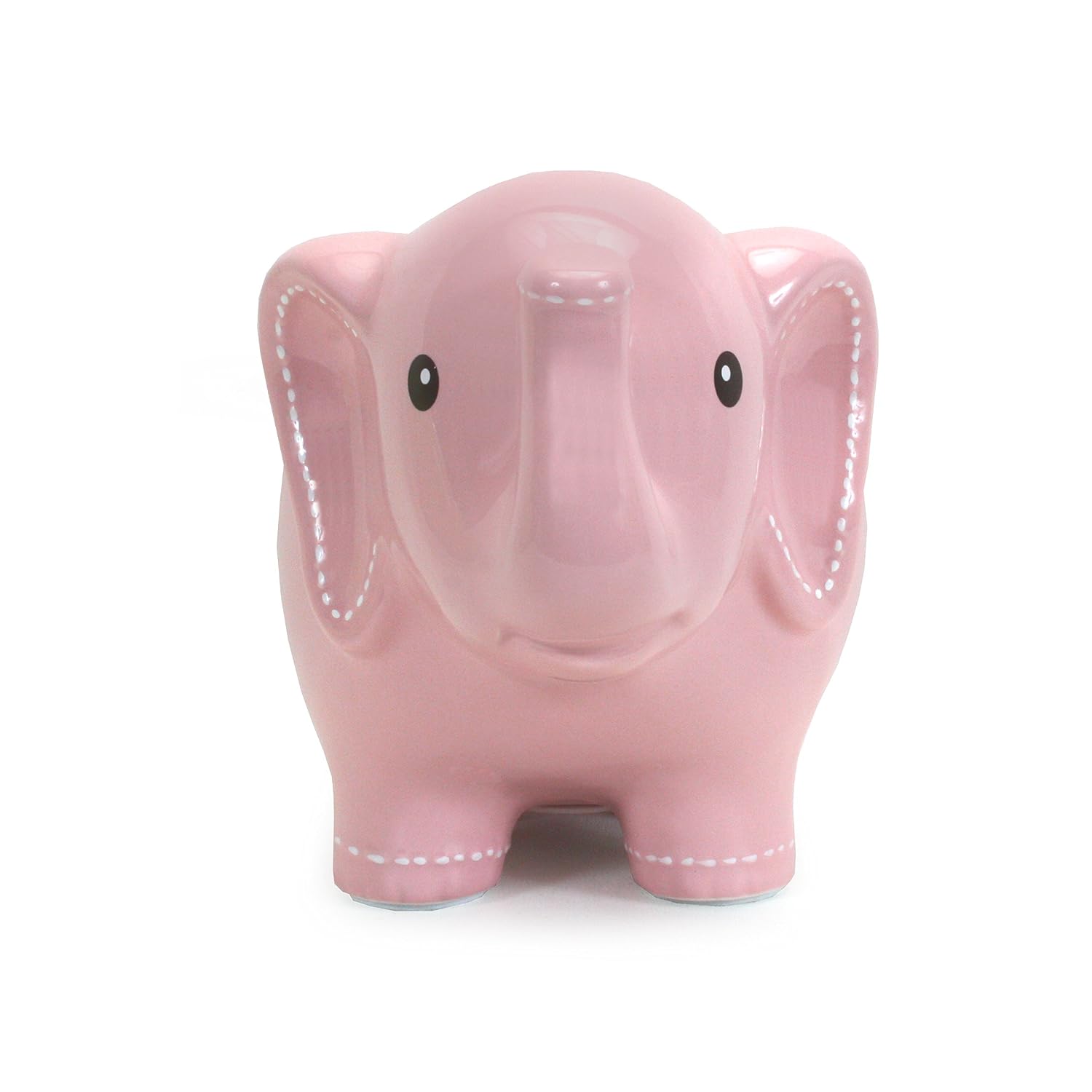 Child to Cherish Ceramic Stitched Elephant Piggy Bank, Pink