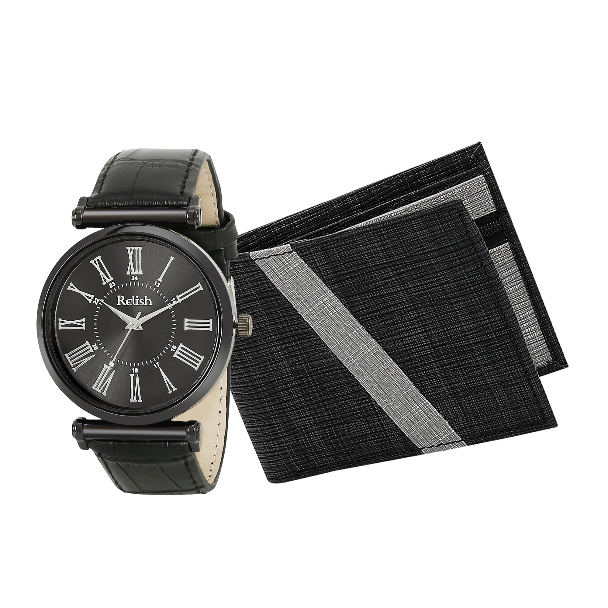 Relish Analog Leather Strap Watch with Texture Wallet Combo Pack (B0CJJT579M) Amazon Price History, Amazon Price Tracker
