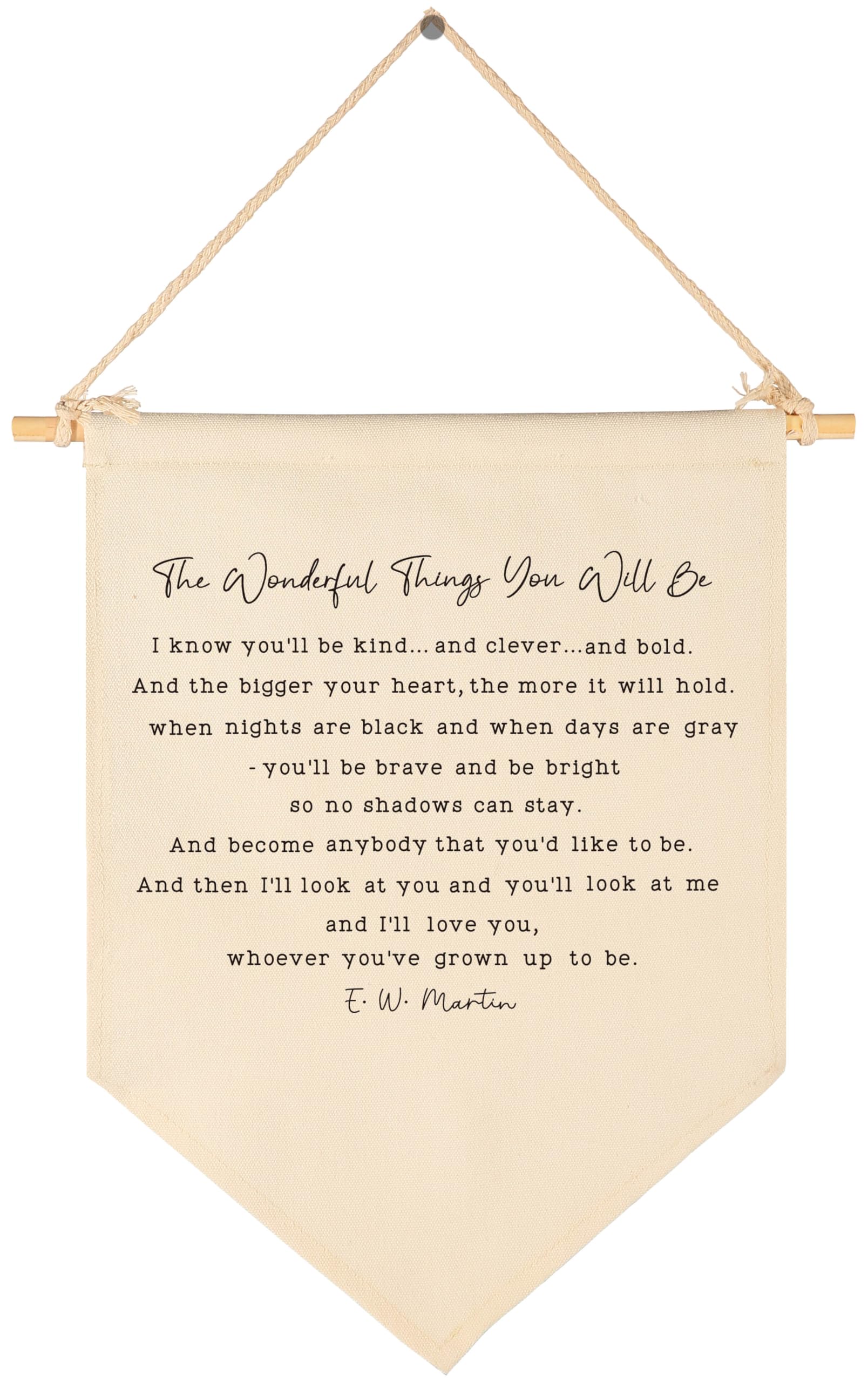 Nursery Wall Hanging Banner-Literature Theme-Baby,Shower Christmas Gift-Canvas Banner Pennant Poster Flag Sign Wall Art Decor for Nursery Bedroom Boy Girls-the Wonderful Things