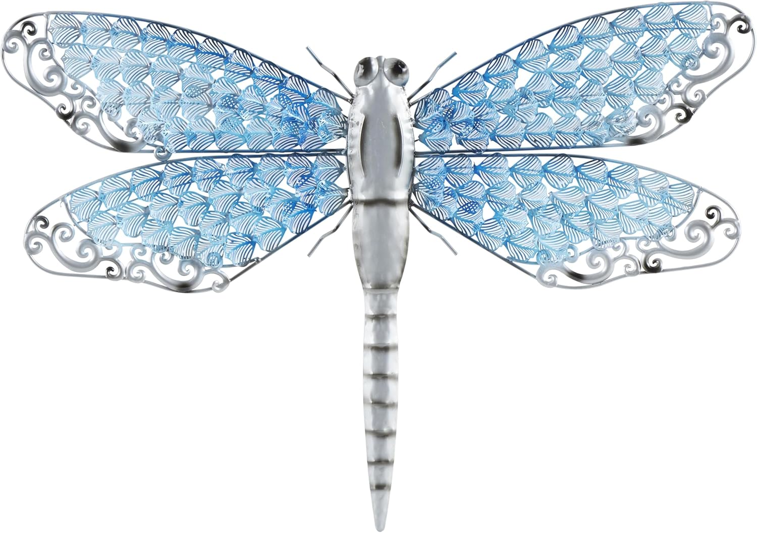 Deco 79 Metal Dragonfly Home Wall Decor Indoor Outdoor Wall Sculpture, Wall Art 25" x 1" x 16", Blue