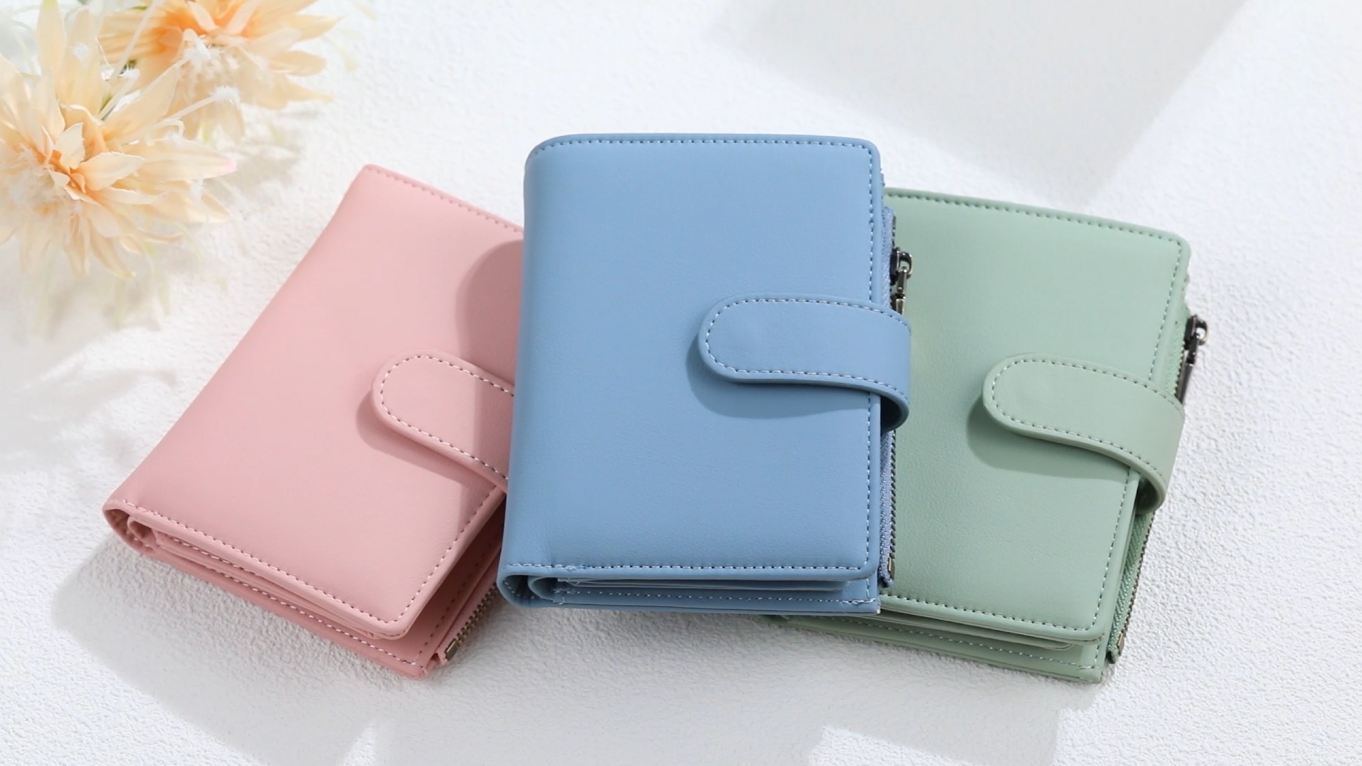 Billeteras Para Mujer Cartera Personalizada De Cuero Con Flor De