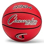 Champion Sports Rubber Intermediate Basketball, Heavy Duty - Pro Style Basketballs Premium Basketball Equipment, Indoor Outdoor - Sports Education Supplies (Size 6, Red)