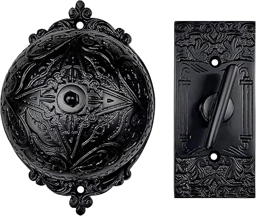 Miniatura 3 de A29 Timbre victoriano giratorio, timbre mecánico con acabado de cobre antiguo, latón macizo, timbre vintage para hogares con timbre manual de giro,