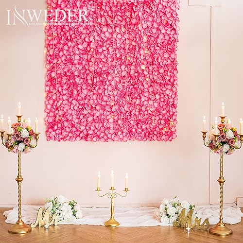 Miniatura 2 de Inweder Panel de pared de flores, decoración de pared de flores blancas marfil, fondo de pared de flores falsas, flores artificiales 3D para pared,