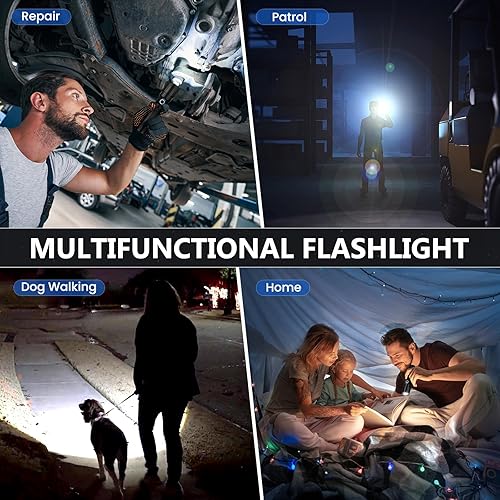 Miniatura 8 de Linternas de alto lúmenes, 99,000 lúmenes, linterna LED brillante recargable, potente luz de flash impermeable linternas para el hogar, camping,