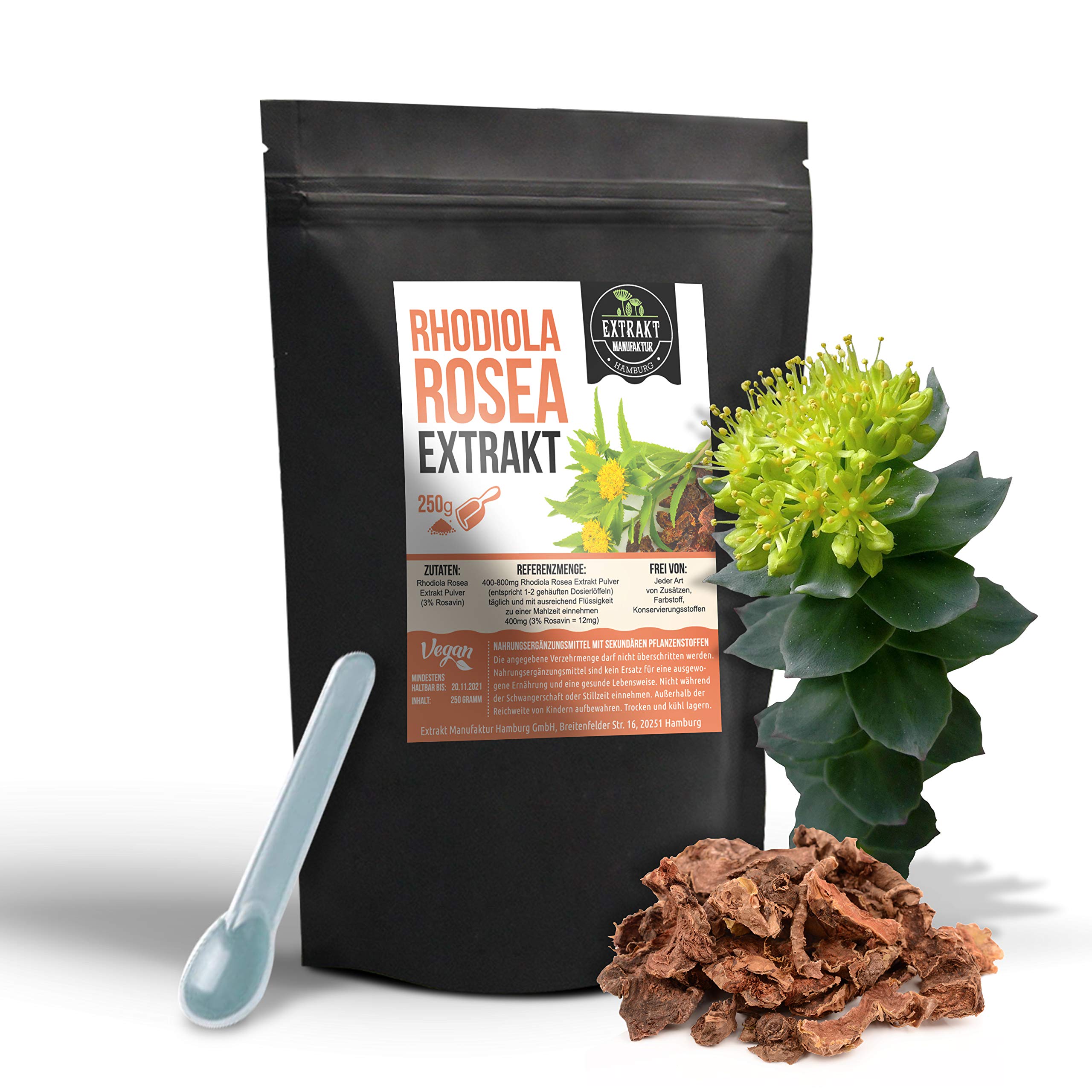 Rhodiola Rosea Rosavin EXTRAKT 250g Salidrosid PULVER Rosenwurz ohne Zusatzstoffe (Pulver 250g)