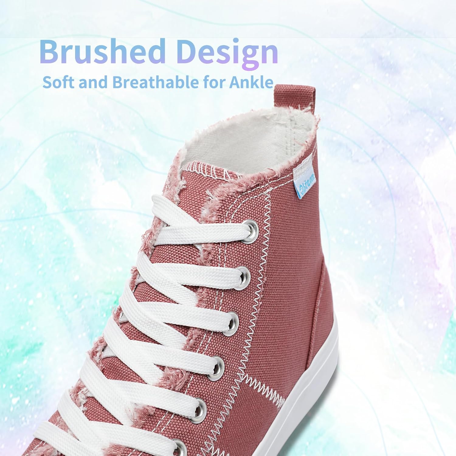 Obtaom Womens/Mens high top Canvas Shoes Play mid Calf Fashion Sneaker Casual lace up hi top Washed Canvas Shoes - Image 6