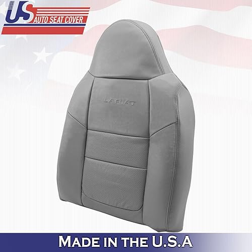 Miniatura 3 de 2001 para Ford F250 F350 Lariat pasajero lado superior perforado cuero asiento cubierta gris