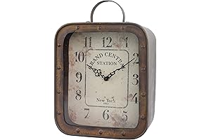 Stonebriar Vintage Industrial Metal Table Clock