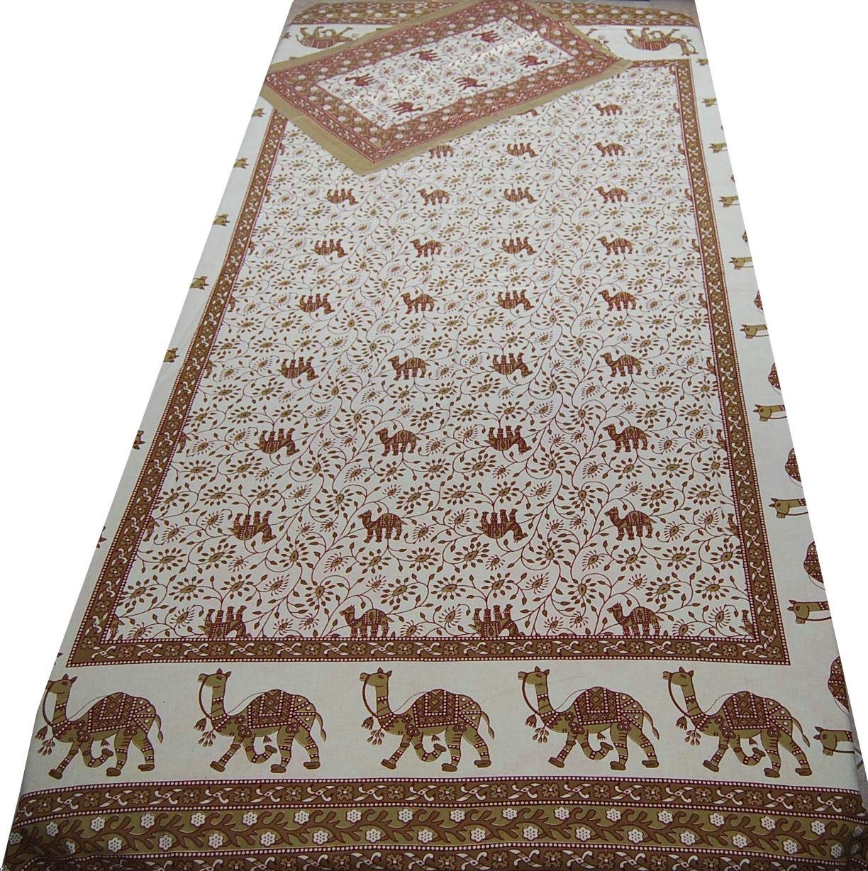 Cotton Hand Block Printed Single Bed Sheet