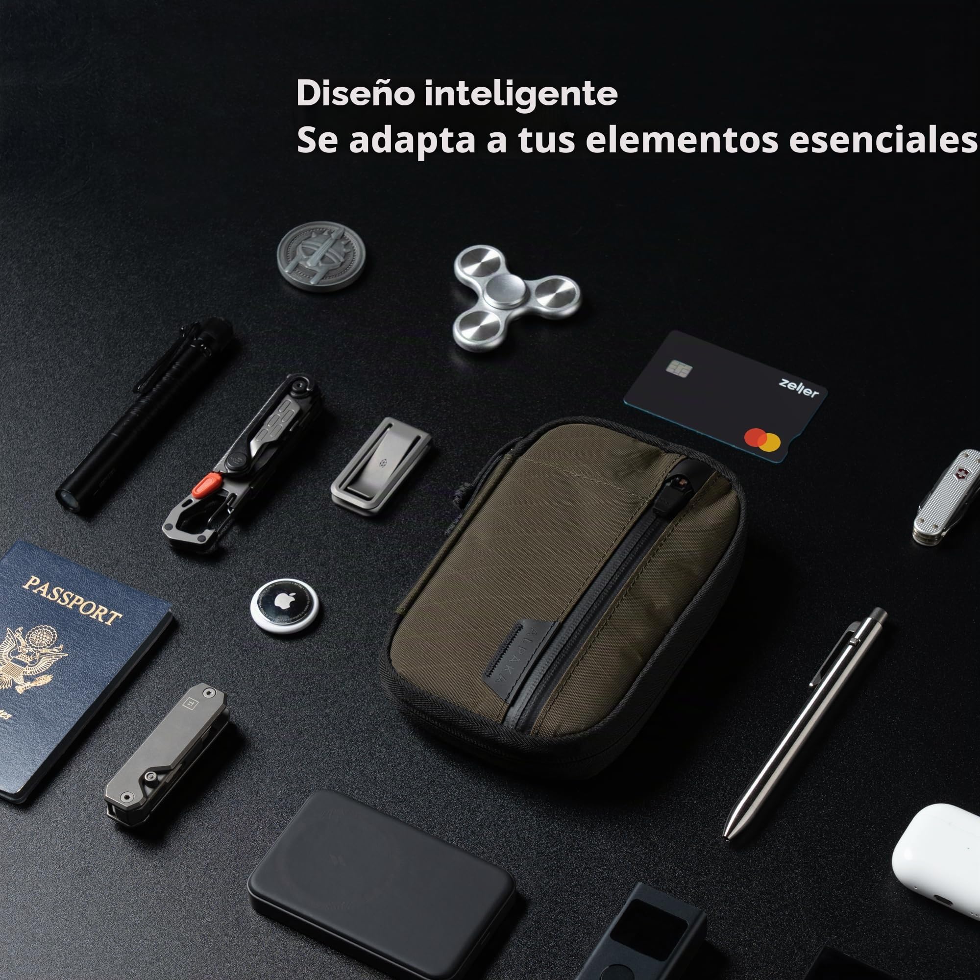 ALPAKA Admin Pouch Pro – Organizador EDC Pequeño con Cremallera | 7 Bolsillos Internos, Resistente al Agua, Ideal para Pasaportes, Cuadernos y Dispositivos Tecnológicos