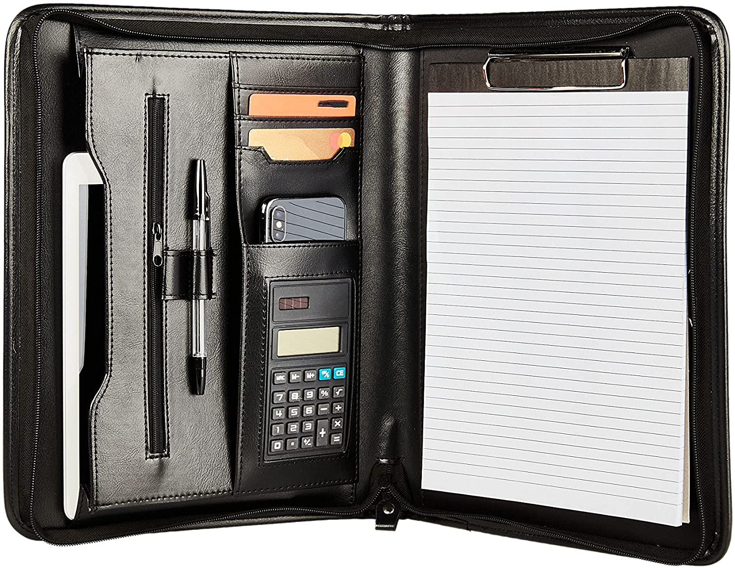 Faux Leather A4 Conference Folder Portfolio Organiser - Lightweight Ring Binder