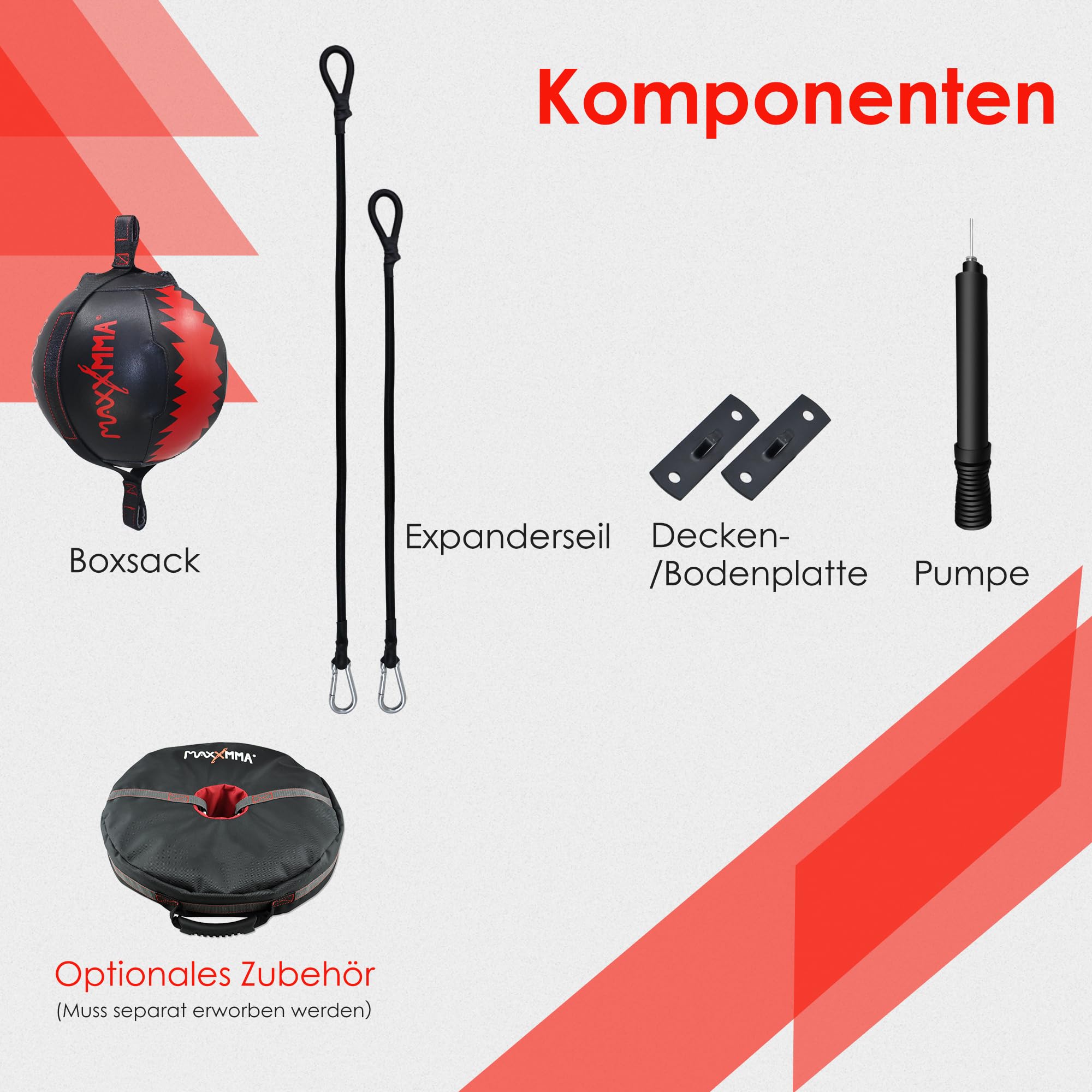MaxxMMA Speed Ball Doppelende,Boxspeed Ball,Boxing Speed Ball,Dodge Reflexball Boxball Boxing Ball mit Pumpe,Kordel