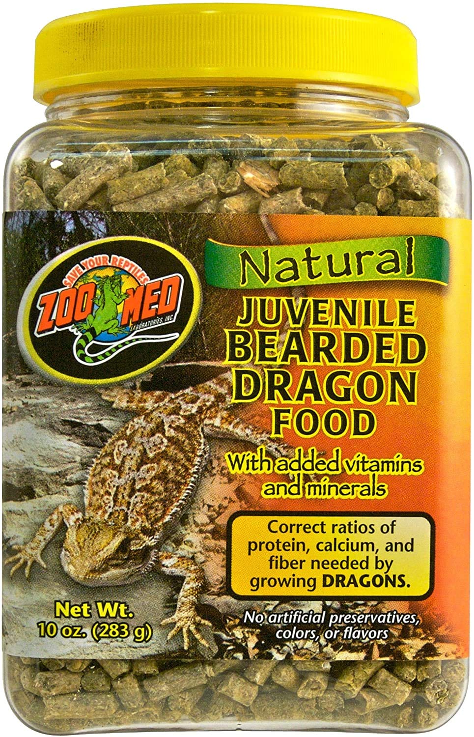 Zoo Med Natural Juvenile Bearded Dragon Food +Vitamins & Minerals 10-Oz - 4 Pack
