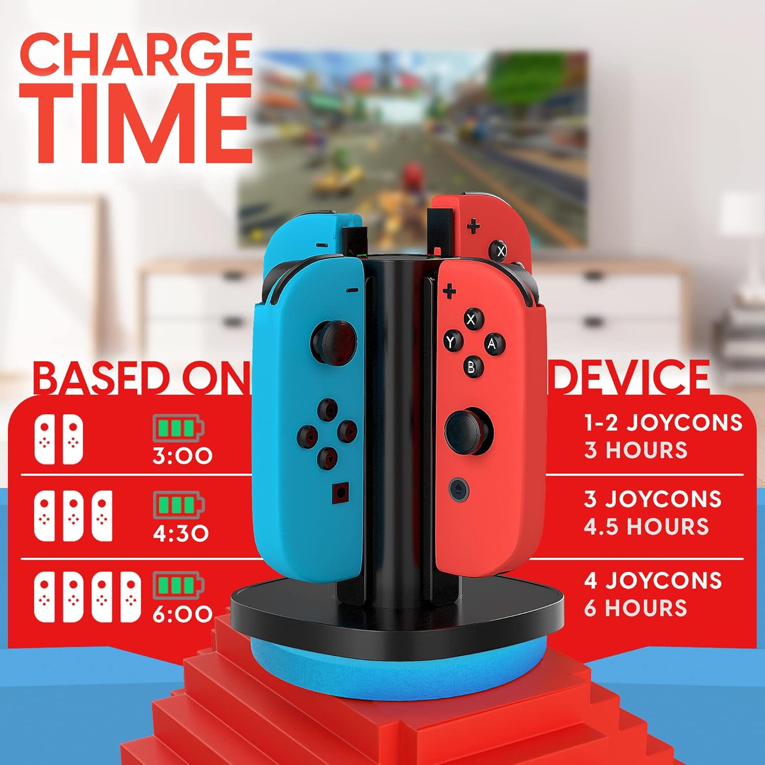 Flash Sale TALK WORKS Joy Con Charging Dock for Nintendo Switch - Joycon Docking Station Charges Up to 4 Joy-Con Controllers Simultaneously (Controllers Not Included) - Black