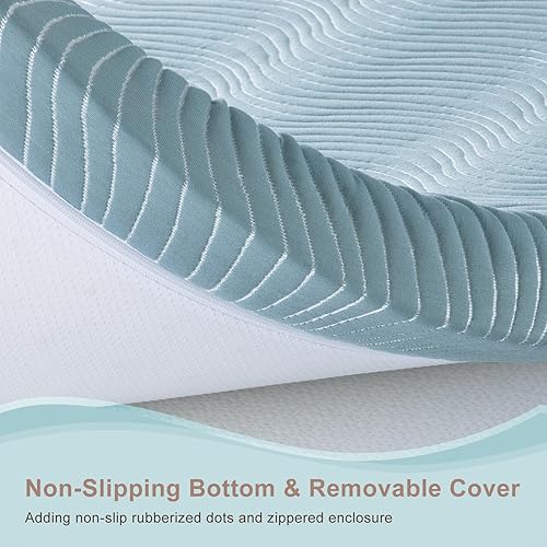 Miniatura 7 de Cubrecolchón firme a extra firme de 4 pulgadas, tamaño matrimonial, de espuma viscoelástica, con infusión de gel con espuma de alta densidad para