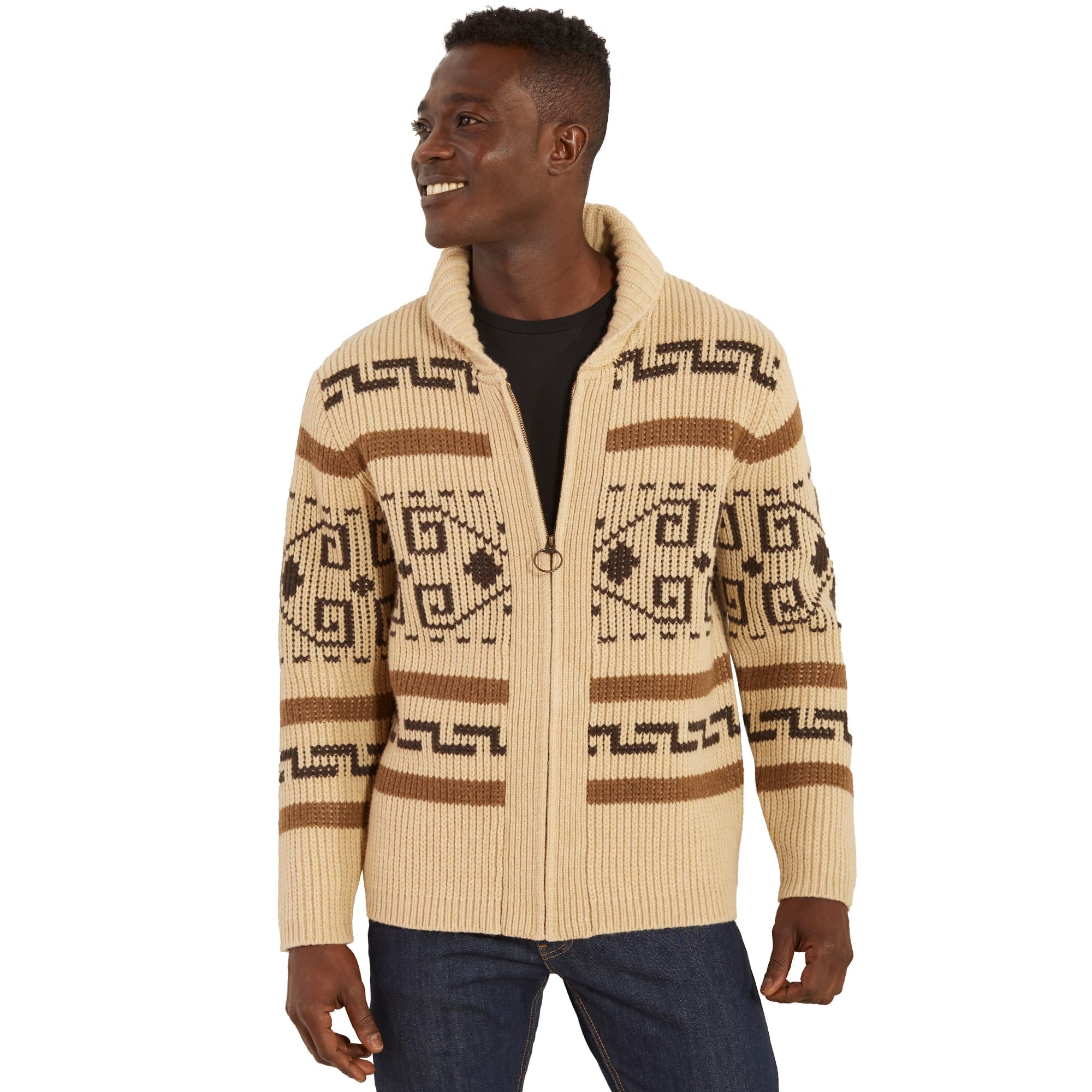 Pendleton Men's The Original Westerley Wool Cable Knit Zip Cardigan Sweater