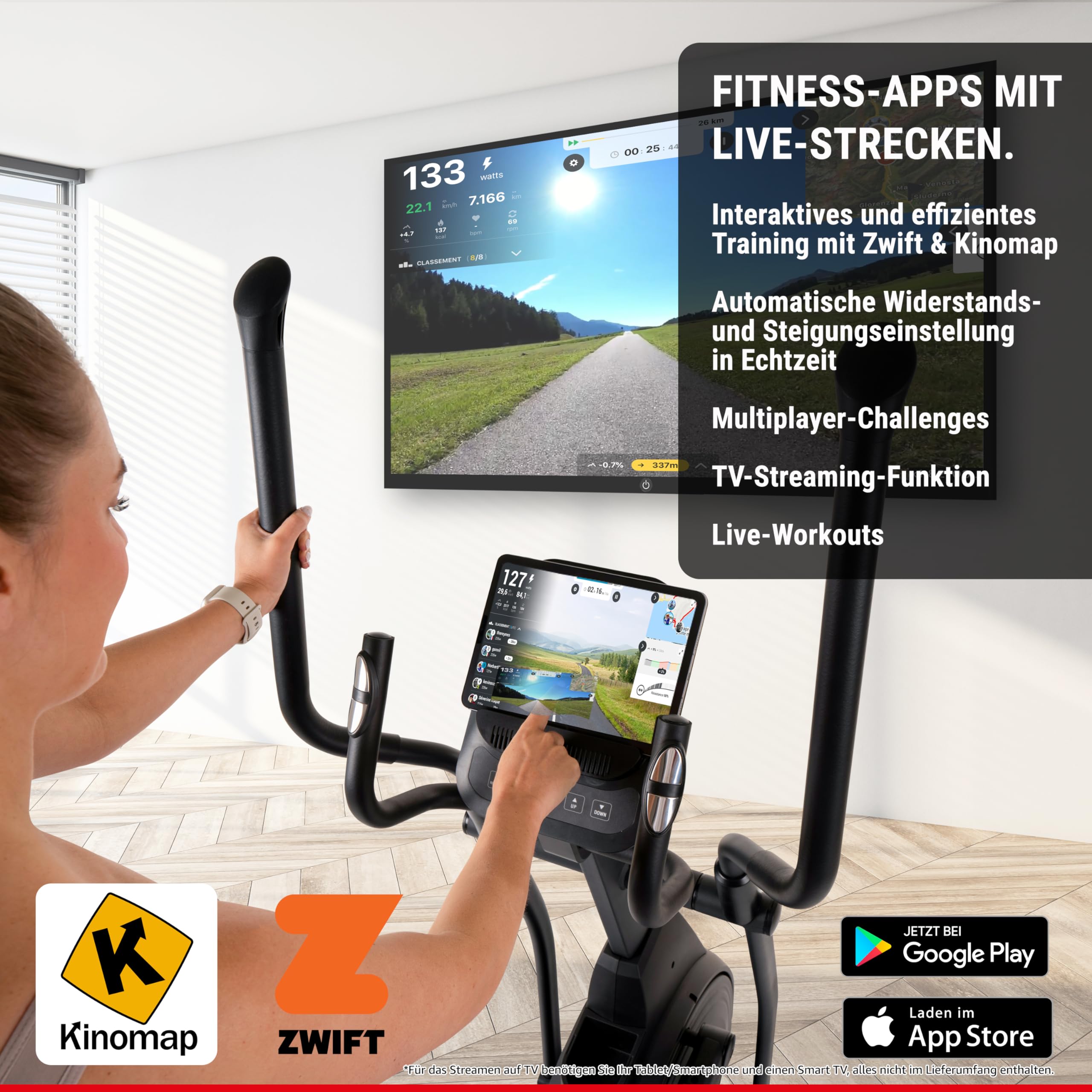 HAMMER Ellipsentrainer ELLYPSIS E3500 20 kg Schwungmasse 11 Programme Kinomap Zwift