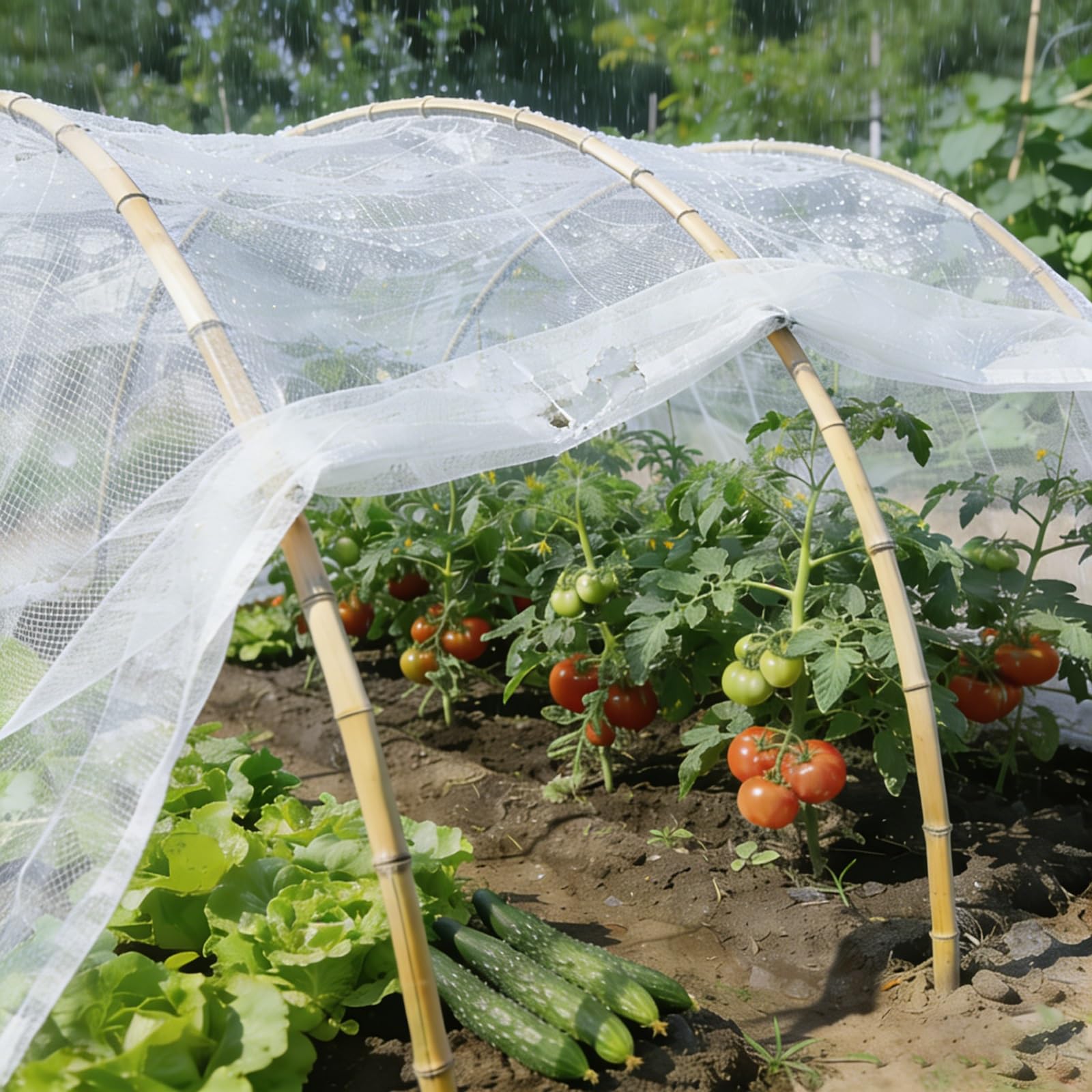 Malla antipájaros, Malla antigranizo Premium para huertos - Malla Fina de PE para protección contra Aves e Insectos en árboles frutales. Malla Recortable para bancales elevados e Invernadero