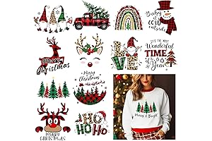 Christmas Iron on Decals for t shirts Heat Transfer Sticker