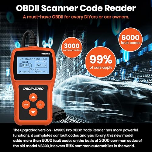 Miniatura 5 de Acum MS309 Pro Auto OBD2 Scanner, Live Data &amp; Battery Tester OBDII Engine Fault Code Reader Automotive Diagnostic Scan Tool to Check Engine &amp; Fix