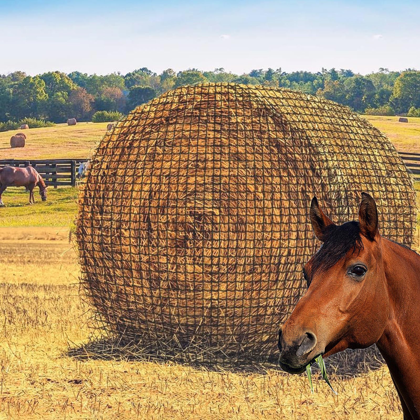 Bolsa de heno para caballos, alimentador de malla, malla de heno, malla para ganado y caballos, bolsa heno para cordero, estante para heno para caballos, bolsa de malla para alimentación caballos,S