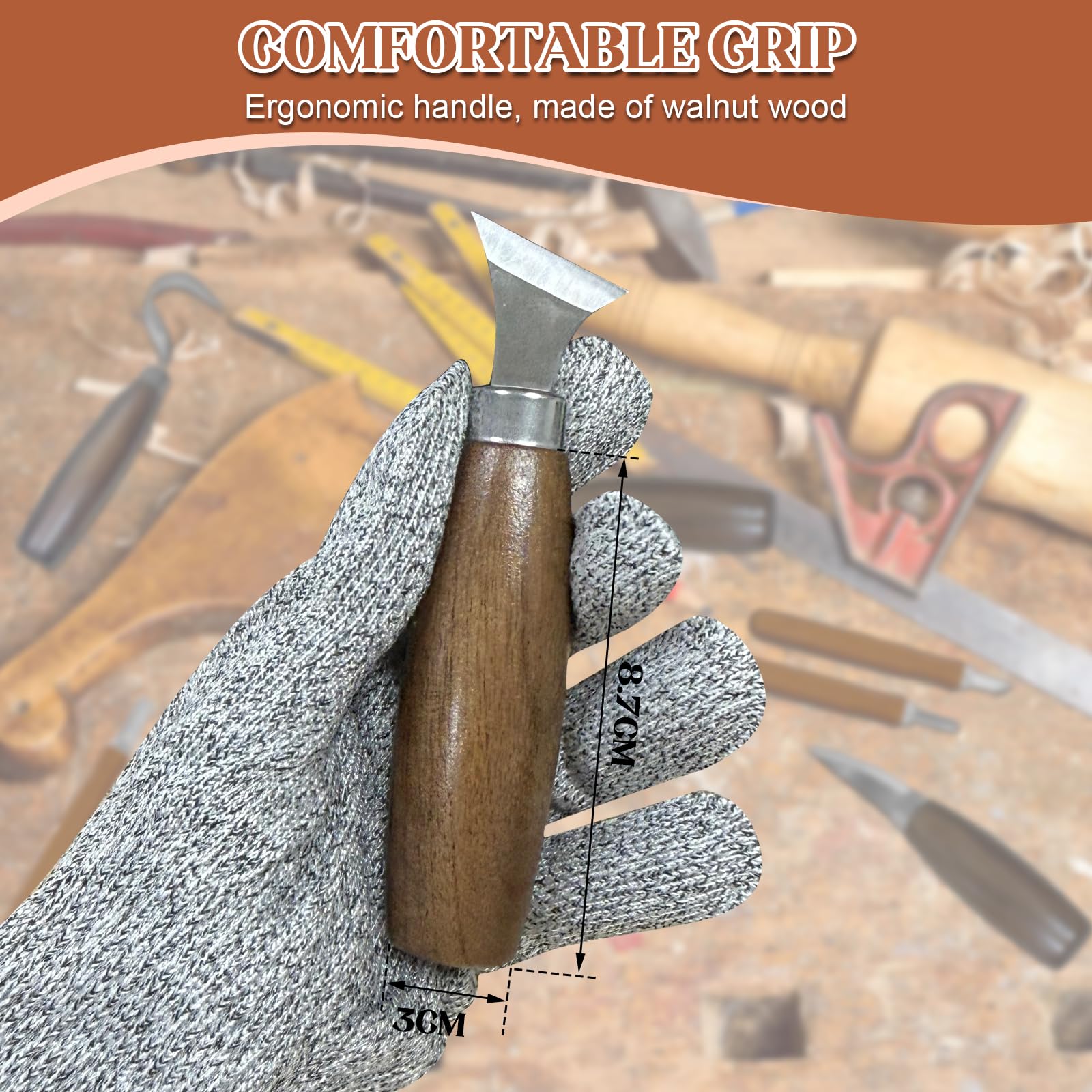 Set de Tallado de Madera, Gubias para Tallar Madera de 24 Piezas para Profesionales/Principiantes, Juego Práctico de Gubias con Bolsa de Cuero de Terciopelo con Piedra de Afilar Incluida