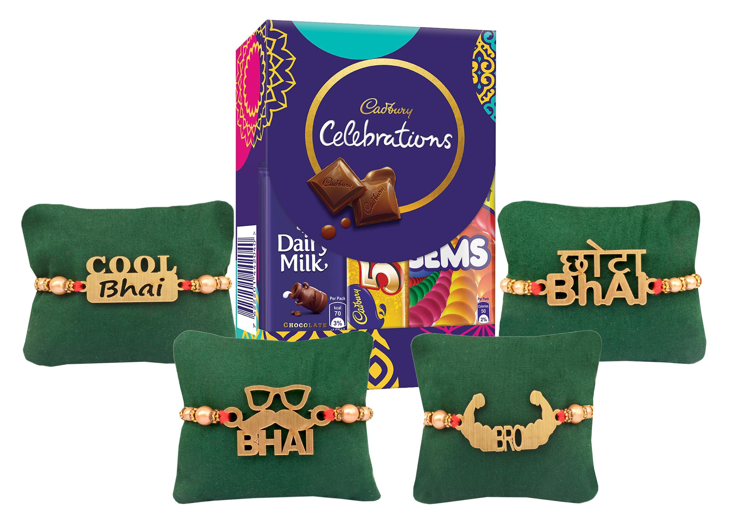 CLUZE Quirky Designer Rakhi for Brother with Chocolate Celebration Pack of 59.8 gm - Kids Rakhi Chocolate Gift Combo (Set of 4). (B0C7L3SWXL) Amazon Price History, Amazon Price Tracker