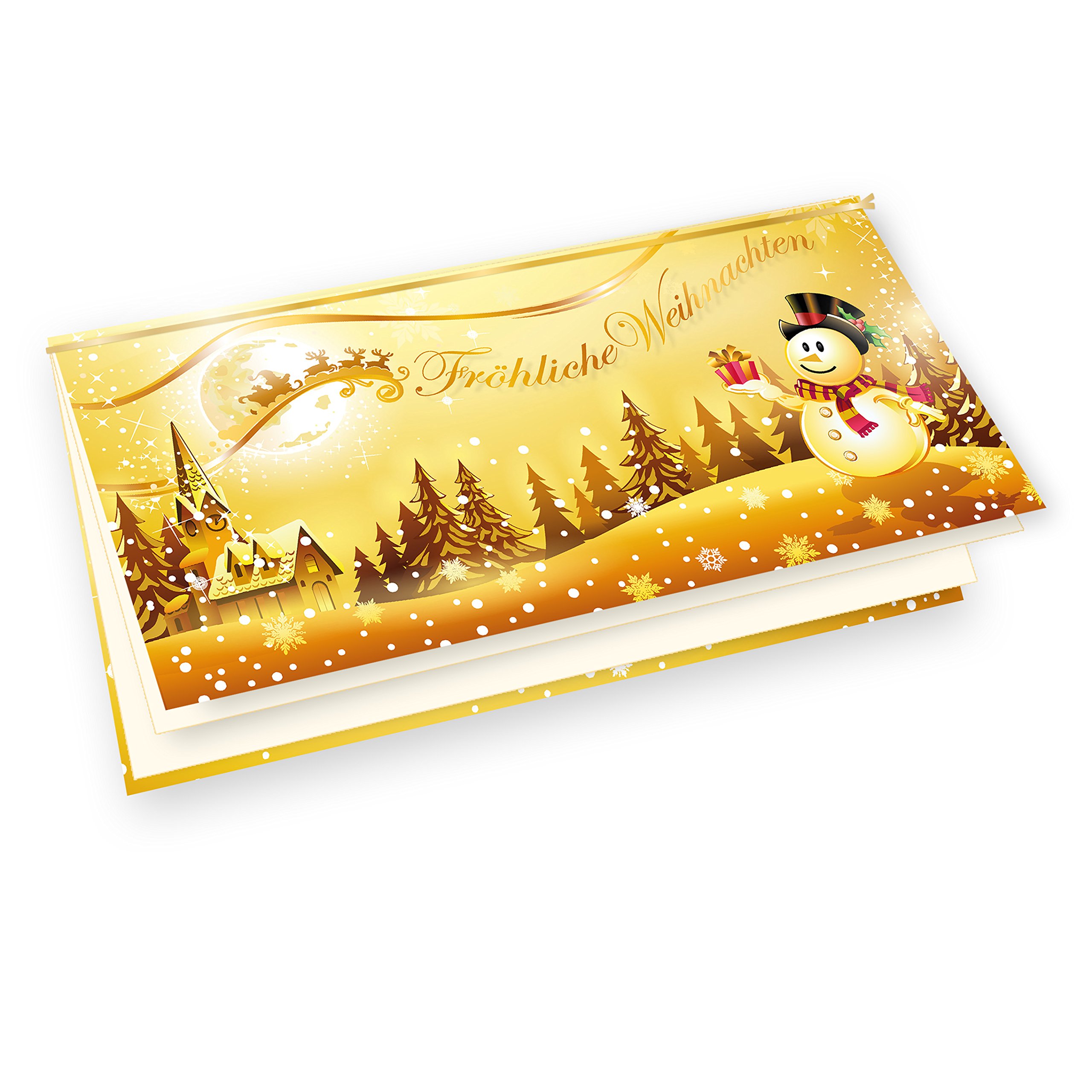 tatmotive Weihnachtskarten Set Schneemann (25 Sets) mit Umschlag und mit Einlegeblätter Einleger zum bedrucken