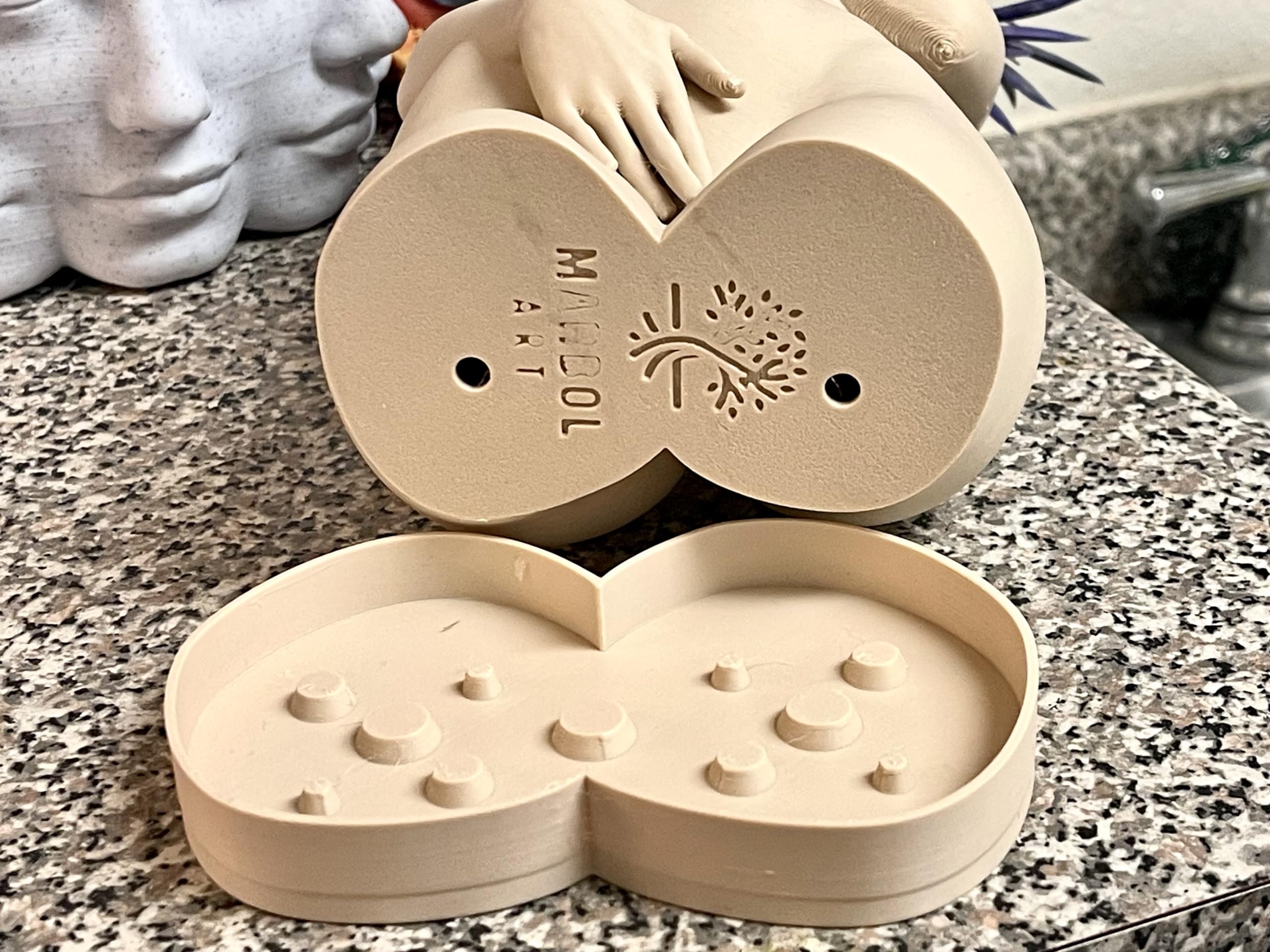 Female Body Planter, Shy Woman Plant Pot, Body Vase, Plant Lover Gift with Drainage Hole and drip Tray (Sand Beige Color)