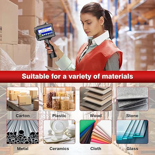 Miniatura 5 de HX127 - Impresora de inyección de tinta de mano con cartucho de tinta de secado rápido de 1.4 fl oz, impresora portátil de mano para textocódigo de