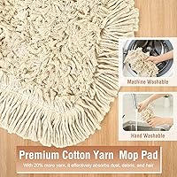 Vista 5 de Trapeador de polvo comercial para limpieza de suelos de madera, trapeador seco industrial resistente con almohadillas de algodón de cuña