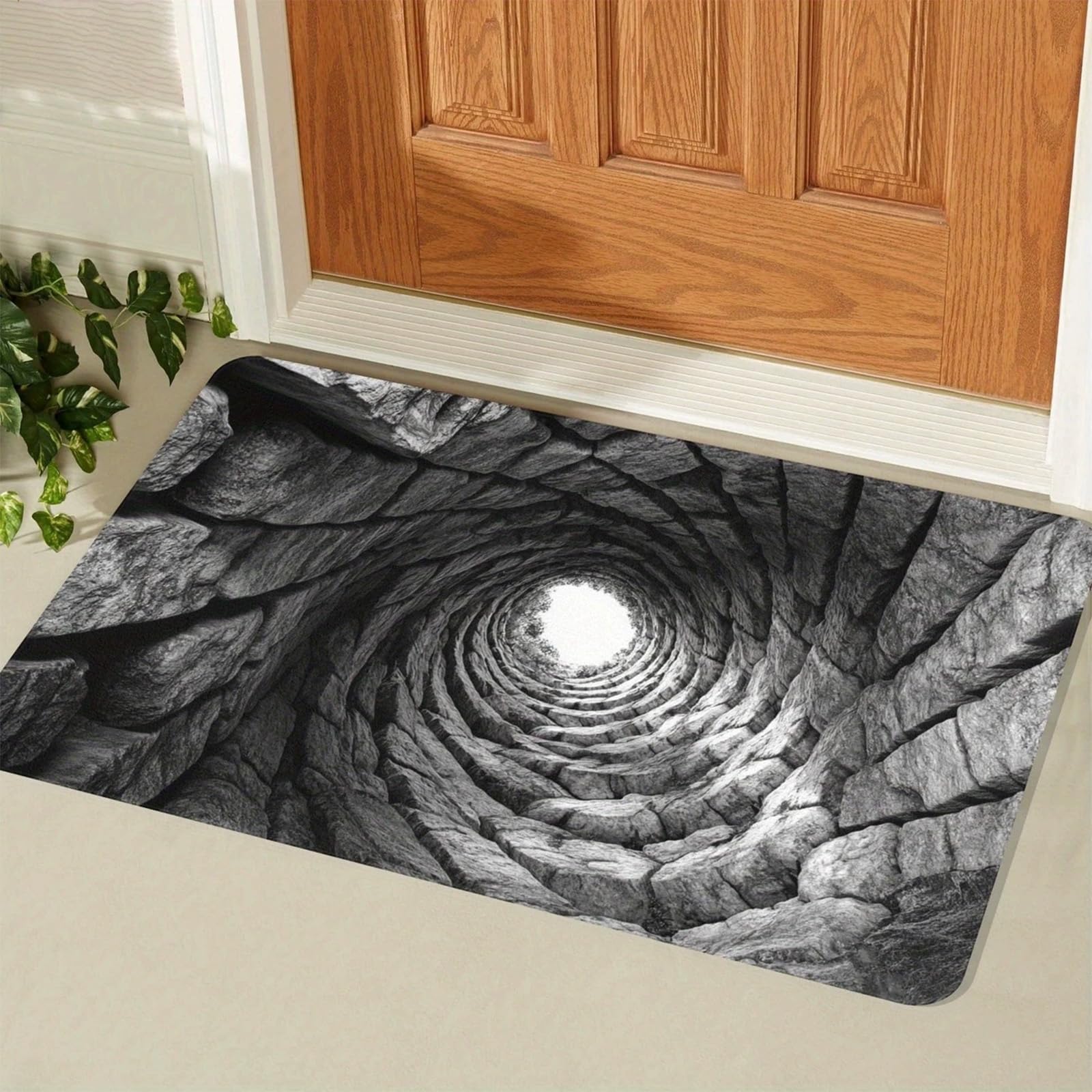 3D Hole Rug, Rugs That Look like a Hole, Trap 3D Rugs Optical Illusion Bottomless Non-slip Doormat, Optical Illusion Rug for Door Entrance, Bathroom, Stairs, Playroom, Living Room (A7,80*120cm)