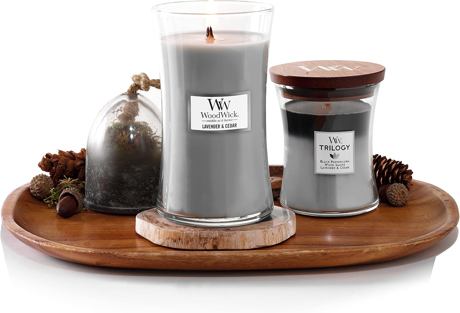 WoodWick Cozy Cabin Medium Hourglass Trilogy Candle, 9.7 oz. Miracle