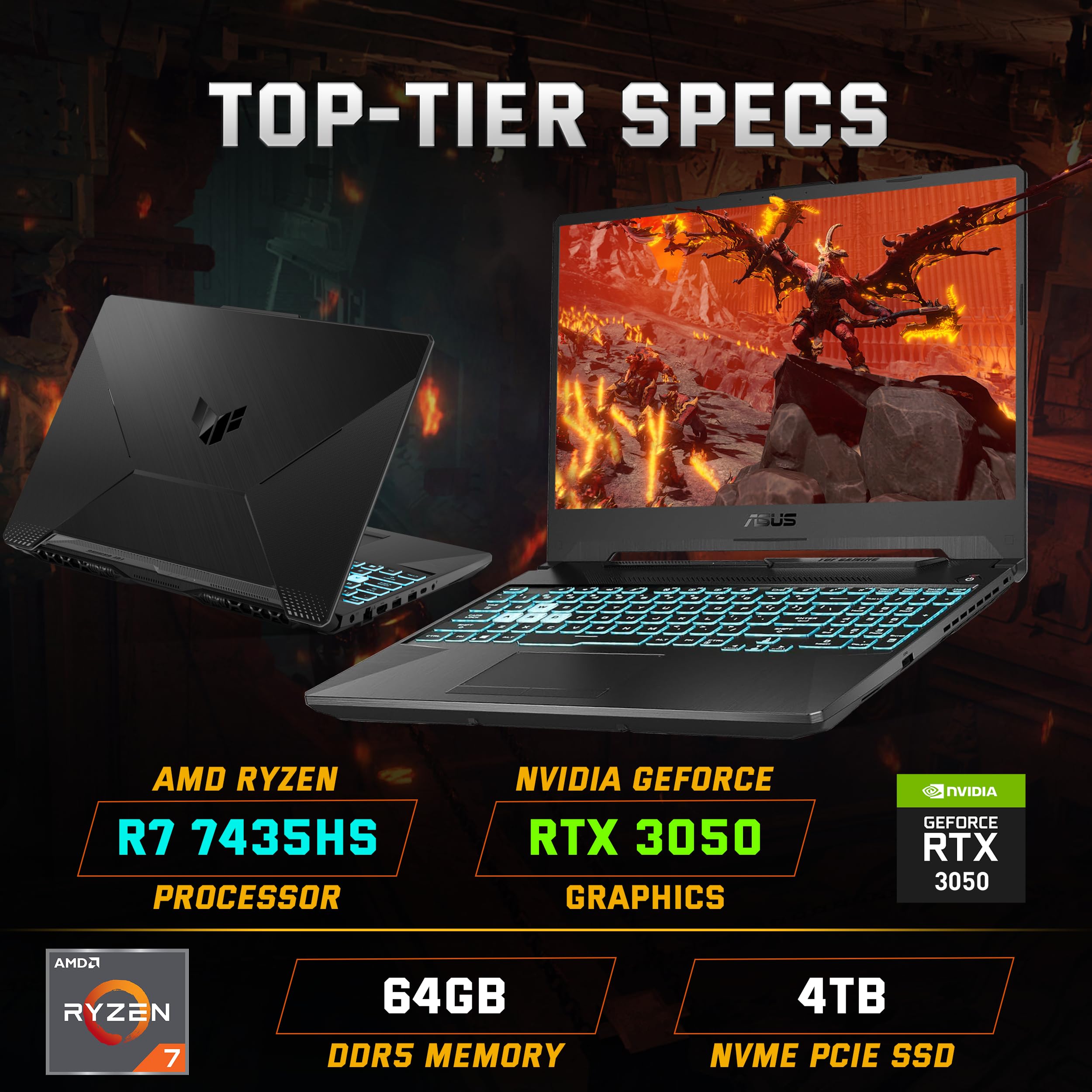 Amazon.com: ASUS TUF A15 15.6 FHD 144Hz Gaming Laptop, 64GB DDR5