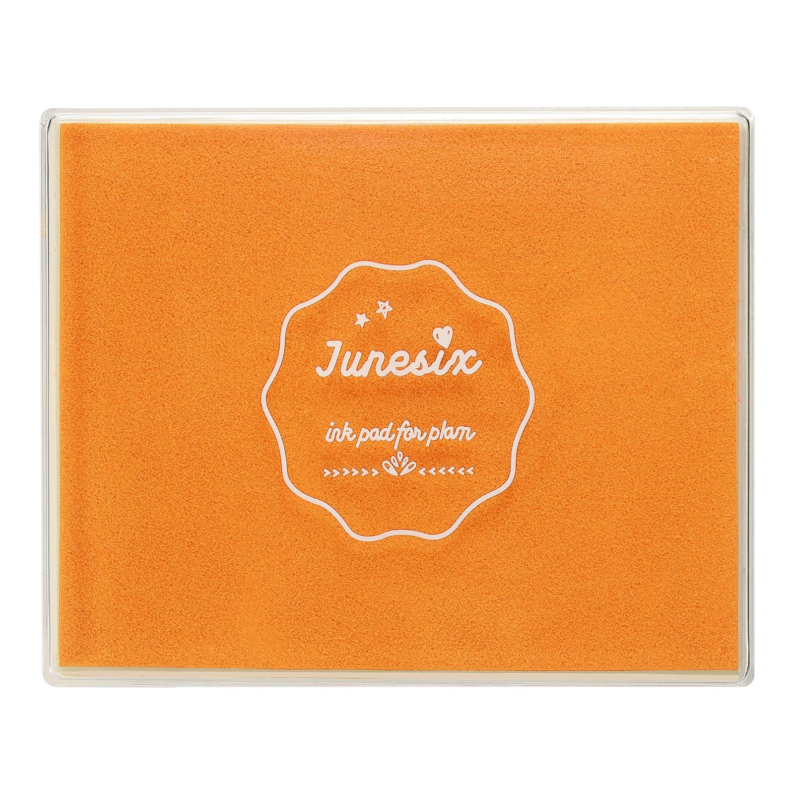 sourcing map Large Orange Ink Pad, 3.9x4.7 Inch Washable Stamp Pad for Hand Footprint, Rubber Stamps, Scrapbooking, Art Crafts Making