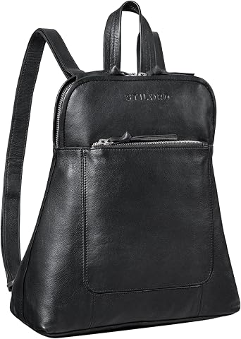STILORD "Cathy" Women's Daypack Elegant Leather Day Pack City Backpack Handbag Fashion Rucksack Women Vintage Genuine Leather ColourBlack